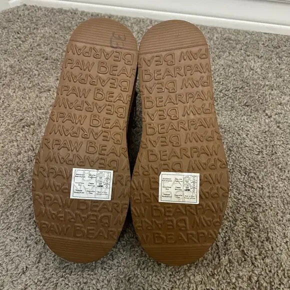 Bearpaw Womens Gold Glitter Suede Pull On Lined Sherpa Boots Size 9 - Picture 6 of 9